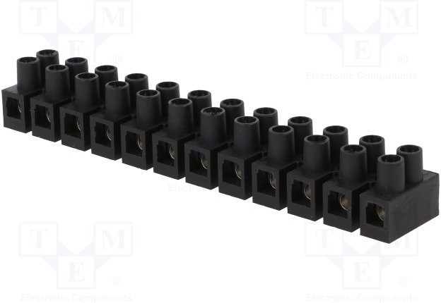 22412217, Клеммник, зажим под винт, 6мм2, 400В, 41А, Кол-во полюс: 12, D: 19мм