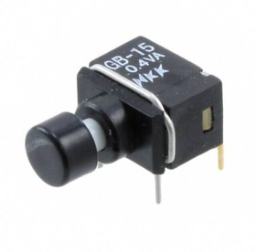GB15AH-XA, Pushbutton Switches SPDT ON(ON) RA PC BLACK CAP .4VA