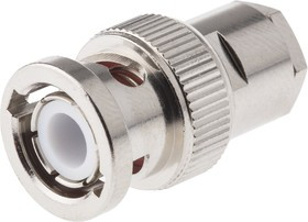 B1141C1-NT3G-5-50, Amphenol, Plug Cable Mount BNC Connector, 50, Clamp Termination, Straight Body