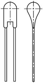 B59008C0150A040, Термистор с ПТК, 250Ом, THT, 30В DC, B59008 серия