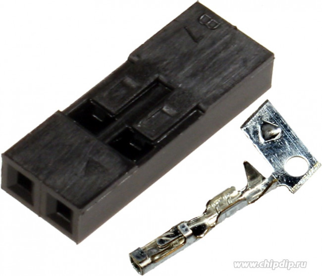 BLS-2 (DS1071-1x2), Гнездо на кабель 1х2 с контактами 2.54мм