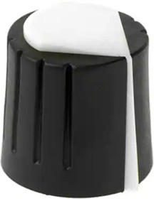 1117-A, Knobs &amp; Dials .66x.58" 2SHOT INSTR 6mmX18 TEETH BLK