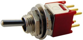 2MD2T1B5M2RE, Рычажный переключатель, Вкл.-(Вкл.), DPDT, Без Подсветки, Серия 2MD2, Панель, 100 мА