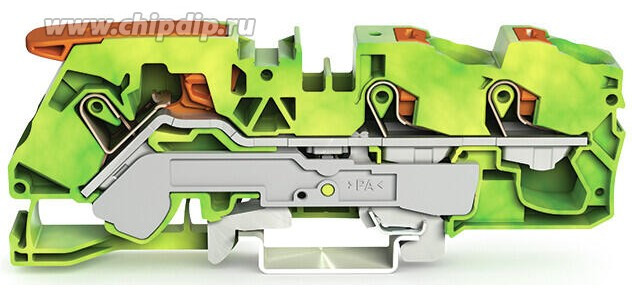 2116-5307, Ground Terminal, Cage Clamp, 3 Poles, 800V, 0.5 ... 16mm², Green / Yellow