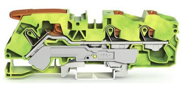 2116-5307, Ground Terminal, Cage Clamp, 3 Poles, 800V, 0.5 ... 16mm², Green / Yellow