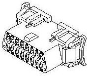 51115-1611, Headers &amp; Wire Housings 4.0 WtW Rec Hsg w/MntEars 16Ckt
