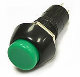 PBS-11B off-(on) зеленый, Кнопочный переключатель PBS-11B, OFF-ON, зелёный