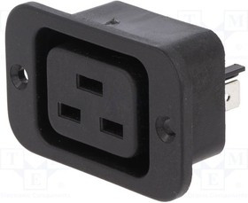 CS-042, Разъем: питания AC, гнездо, "мама", 16А, IEC 60320, C19 (J), 250ВDC