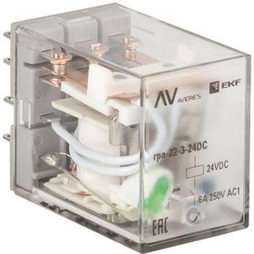 Реле промежуточное RPA 22/3 6А 24В DC AVERES EKF rpa-22-3-24DC