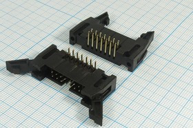 Разъем (IDC) IDCC-14MR вилка, шаг P2.54x2.54, контакты 14P, на плату, угловой, IDCC-14MR