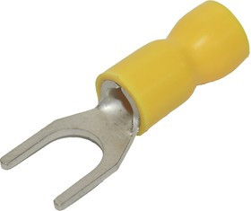 KLR/KL-V-005506 Наконечник вилочный изолированный с ПВХ манжетой/М6/Желтый (упак=100 шт.)/11Т5506