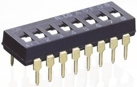 1825002-9, Switch DIP OFF ON SPST 6 Flush Slide 0.1A 24VDC PC Pins 2.54mm Thru-Hole Tube