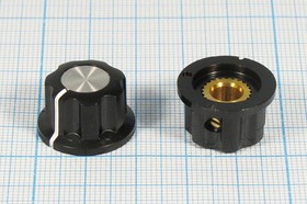 Ручка, внутренний диаметр d6,3, размер 20x12, пластик, черный/металл, винт, CF-X5