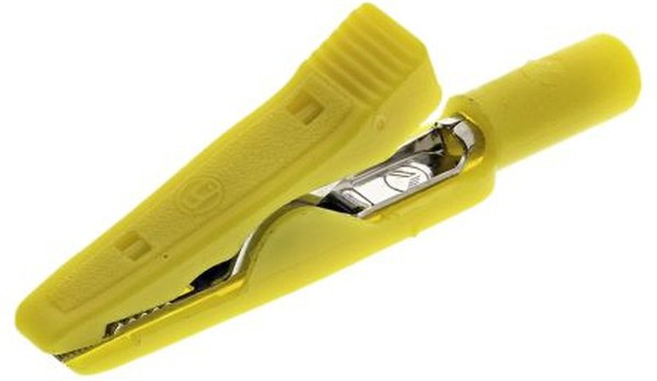 930318103, Crocodile Clip, Brass, Bronze Contact, 8A, Yellow