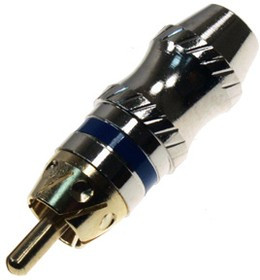 1-262G BLUE, штекер RCA металл на кабель синий "позолоченный"