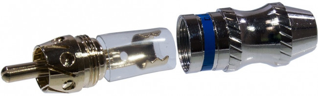 1-262G BLUE, штекер RCA металл на кабель синий "позолоченный"