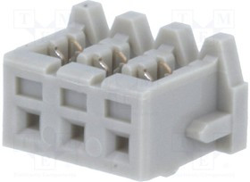 03KR-6H-P, Вилка, IDC, "мама", KR, 2мм, PIN: 3, на провод, 100В, 1А, Конф: 1x3