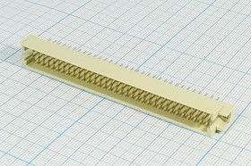Прямоугольный соединитель штекер DIN41612, шаг P2,54мм, 96P[A+B+C],[3x32, A+B+C=3x32=96P,96 контактов, 4мм, пластиковый, D33-96M1DL; №10075