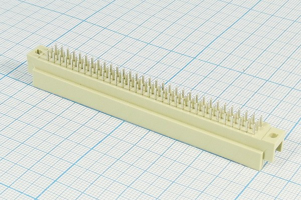 Прямоугольный соединитель штекер DIN41612, шаг P2,54мм, 96P[A+B+C],[3x32, A+B+C=3x32=96P,96 контактов, 4мм, пластиковый, D33-96M1DL; №10075