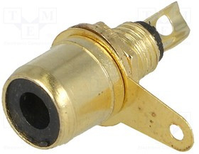 CC-116, Гнездо: RCA: "мама": позолота: на панель: Маркировка: черный: 6мм CC-116, Гнездо: RCA: "мама": позолота: на панель: Маркировка: черный: 6мм