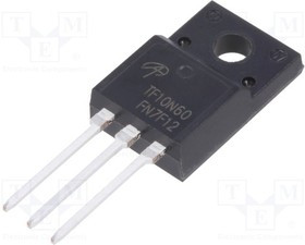 AOTF10N60, Транзистор: N-MOSFET, полевой, 600В, 6,4А, TO220F