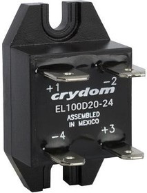 EL100D20-05, Solid State Relays - Industrial Mount SSR Relay, Panel Mount, IP00, 100VDC/20A, 4-8VDC In