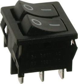 A12B1H10, Переключатель черный без подстветки ON-OFF (16A/250VAC) 4P