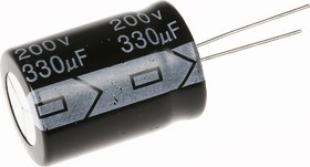 ECAP (К50-35), 330 мкФ, 200 В, 105°C, Конденсатор электролитический алюминиевый