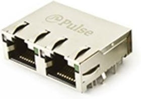 JTL-U1003NL, Modular Connectors / Ethernet Connectors RJ45, 1x2, 10G 4P PoE