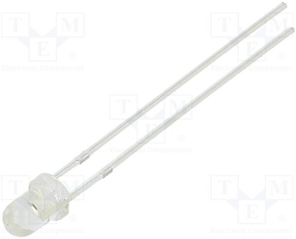 OSR5PA3131A, LED; 3mm; red; 4200?5000mcd; 30°; Front: convex; 1.8?2.6V