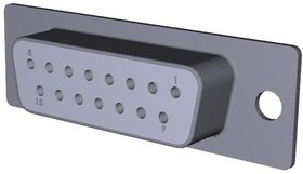 172-E15-213R911, D-Sub Standard Connectors 15 POS. DIP/SO. FEM. .225" SP/BL B/S