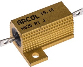 HS25 R1 J, 100m 25W Wire Wound Chassis Mount Resistor HS25 R1 J ±5%