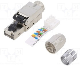 LOG-MP0040N, Вилка, RJ45, PIN: 8, Кат: 6a, экранированный, Конф: 8p8c, на провод