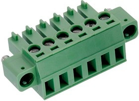 691364300006, Съемная клеммная колодка, 3.81 мм, 6 вывод(-ов), 26AWG до 16AWG, 1.31 мм², Винт, 10 А