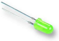 HLMP-3590, Standard LEDs - Through Hole Green Diffused 565nm 55mcd