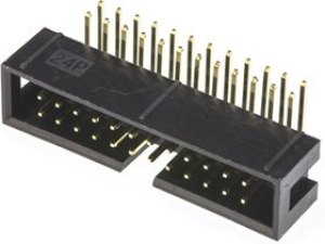 T821124A1R100CEU, T821 Series Right Angle Through Hole PCB Header, 24 Contact(s), 2.54mm Pitch, 2 Row(s), Shrouded