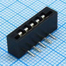 DS1020-05RT1D, (FB-05R), FPC разъем для шлейфа на плату угловой 5pin, шаг 2.54мм
