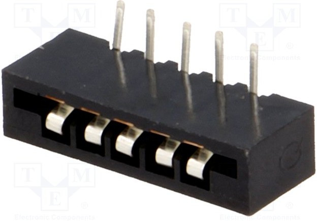 DS1020-05RT1D, (FB-05R), FPC разъем для шлейфа на плату угловой 5pin, шаг 2.54мм