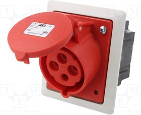 424-6PKR, Разъем: питания AC, трехфазный, гнездо, "мама", 32А, 400ВAC, PIN: 4