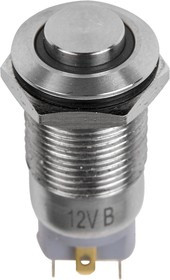 36-3211, Кнопка антивандальная ø12 12В(LED) Б/Фикс (4с) OFF-(ON) синяя (A-12-C2)