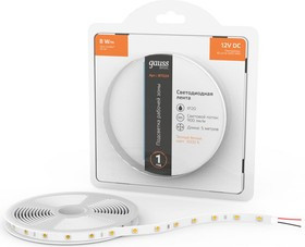 Лента Basic 12V 8W/m 900lm/m 3000K IP20 LED 5m BT024