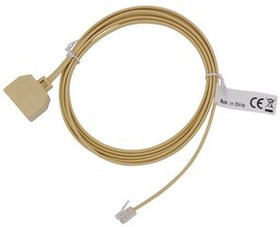 RND 765-00137, Telephone Modular Cable, RJ11 Plug - 2x RJ11 Socket, Flat, 2m, Ivory