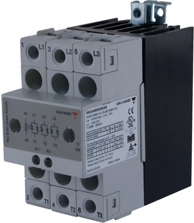 RGC2A22D25KKE, Contactors - Solid State 2P -SSC-DC IN-ZC 220V 3X25A 800VP-E-SRW IN RGC2A22D25KKE, Contactors - Solid State 2P -SSC-DC IN-ZC 220V 3X25A 800VP-E-SRW IN