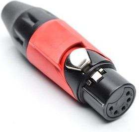 AX5FB2M-AU, XLR Connectors 5P SOCKET F PLUG BLKGLD W RED MRK SLV