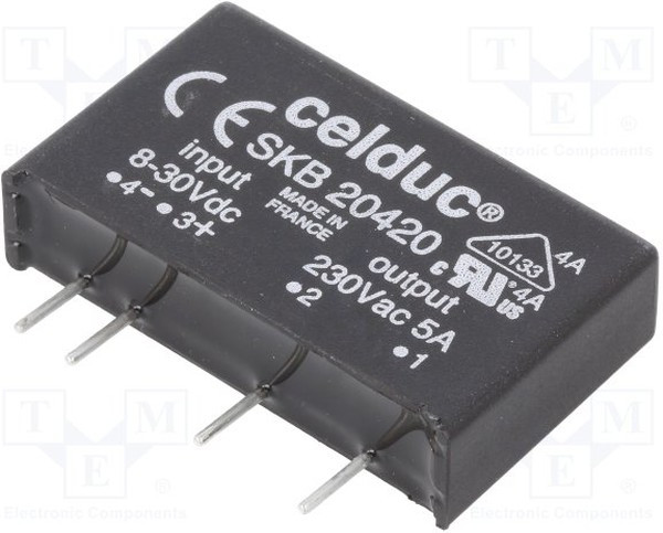 SKB20420, Реле: полупроводниковое, SPST-NO, Uупр: 8-30ВDC, 5А, 12-280ВAC