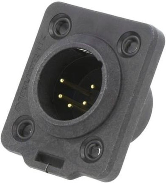 Neutrik NC5MDX-TOP панельный разъем XLR male, для наружного использования, золоченые контакты, IP65, чёрный корпус Neutrik NC5MDX-TOP панельный разъем XLR male, для наружного использования, золоченые контакты, IP65, чёрный корпус