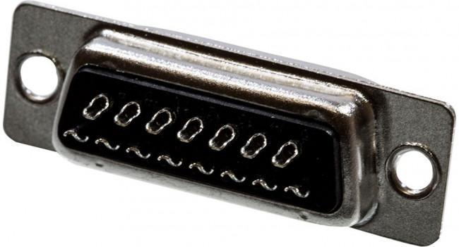 5-747908-2, D-SUB 15 контактов вилка под пайку покр. золото (DB-15M)