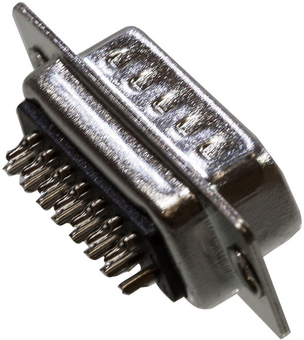 5-747908-2, D-SUB 15 контактов вилка под пайку покр. золото (DB-15M)