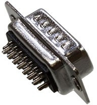 5-747908-2, D-SUB 15 контактов вилка под пайку покр. золото (DB-15M)
