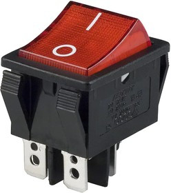 R5BBLKREDFF2, Rocker Switches DPST OFF-ON PNL 15A